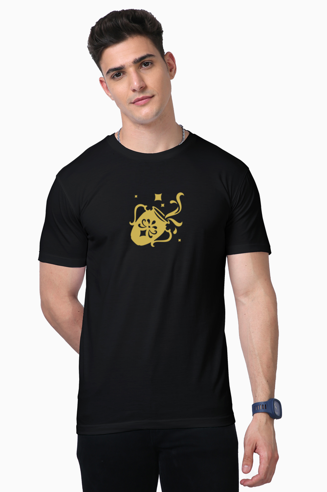 Aquarius Zodiac Golden Print Supima T-Shirt -