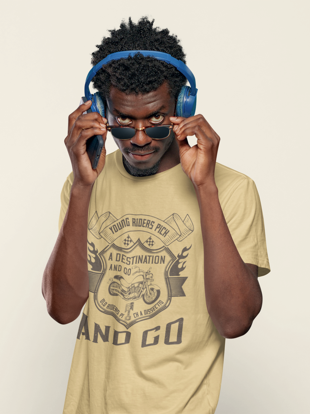 Young Riders Pick A Destination And Go Men's Printed T-shirt -