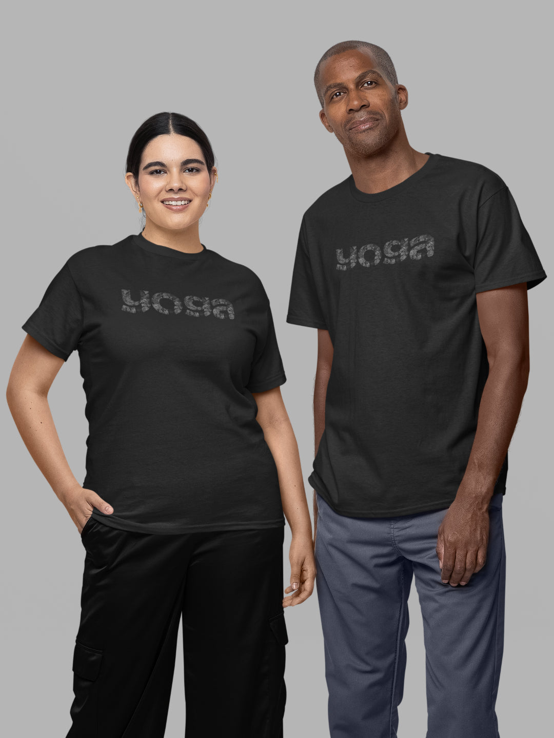 Black Floral Yoga Unisex Printed T-shirt -