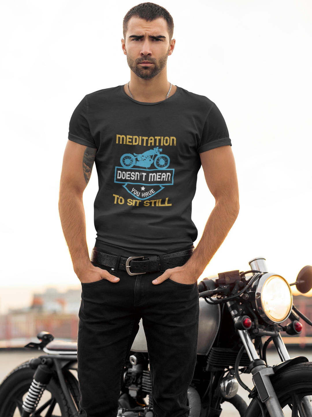 Meditation Doesn't Mean You Have To Sit Still Men's Printed T-shirt -