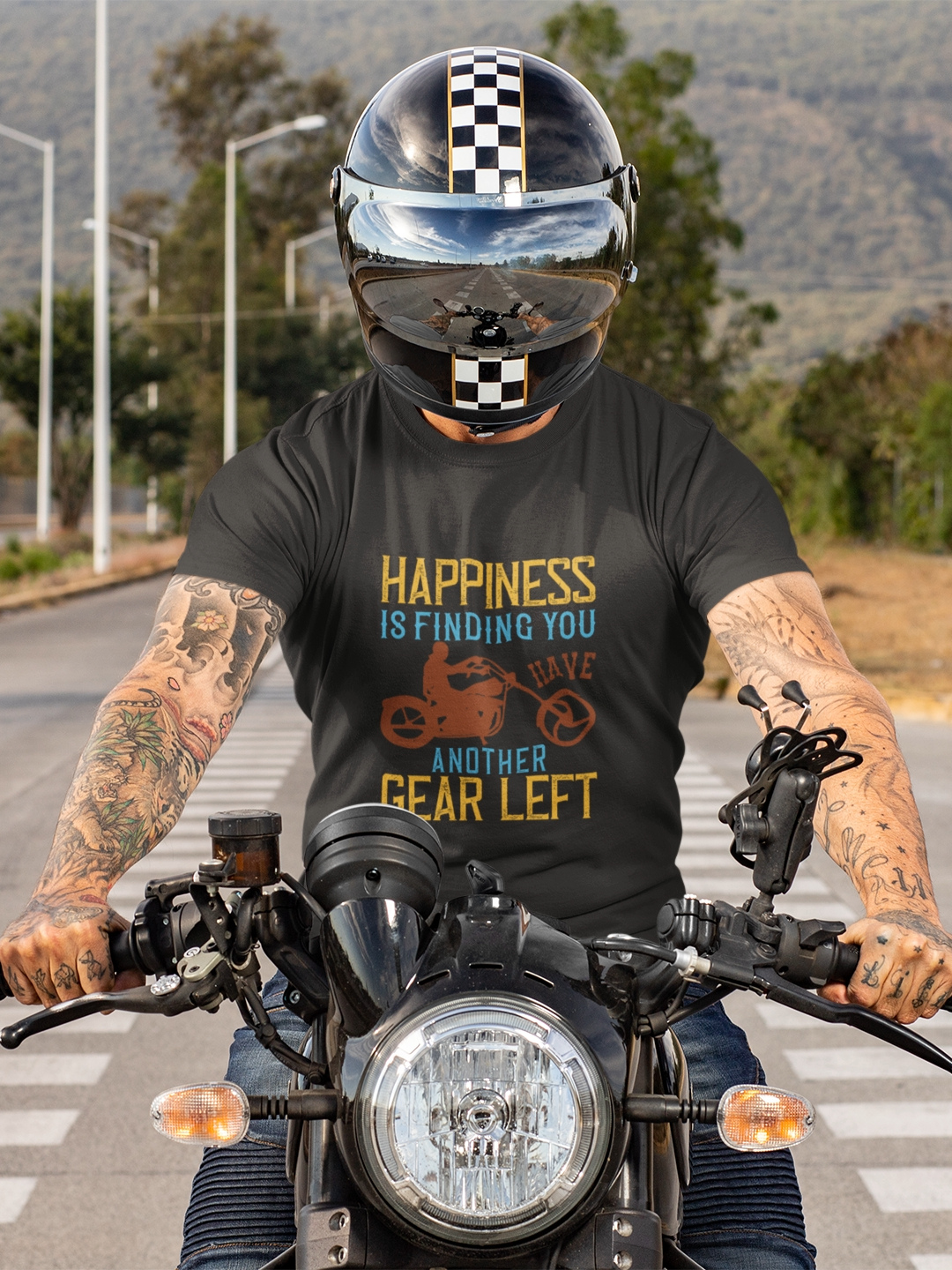 Happiness Is Finding You Have Another Gear Left Men's Printed T-shirt -