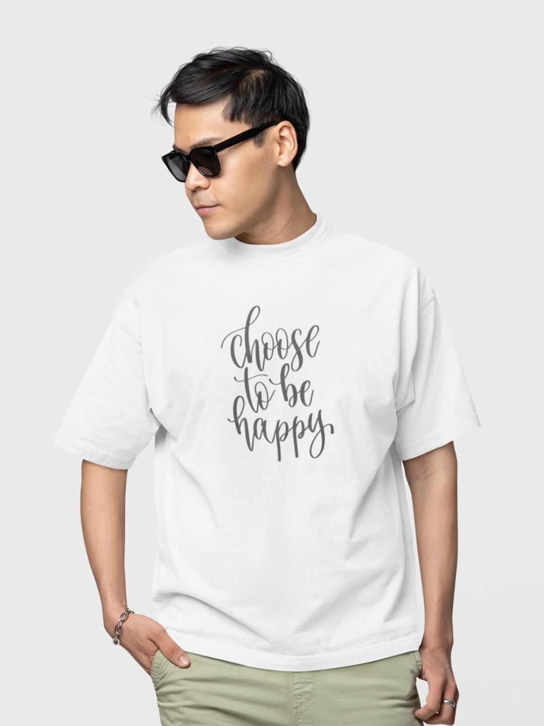 Choose To Be Happy Unisex Oversized T-Shirt -