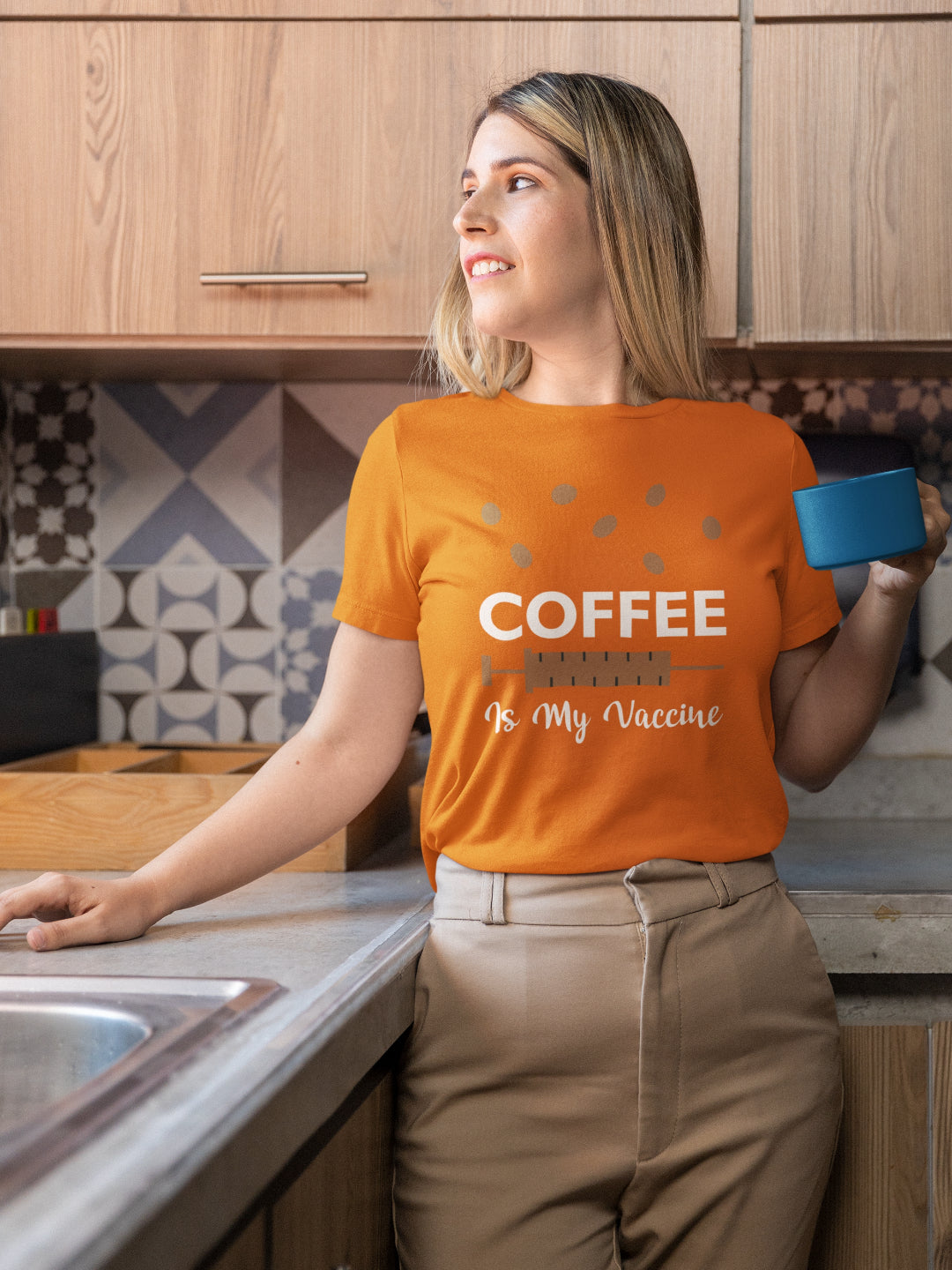 Coffee Is My Vaccine Women's Printed T-shirt -