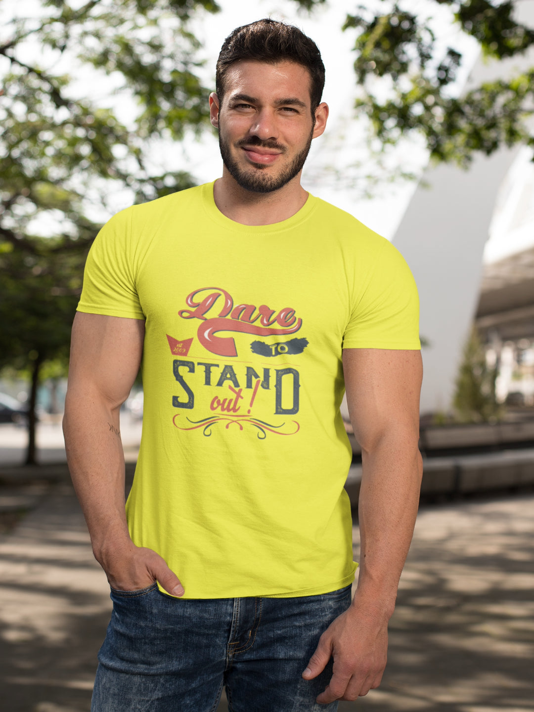 Dare To Stand Out Men's Printed T-shirt -