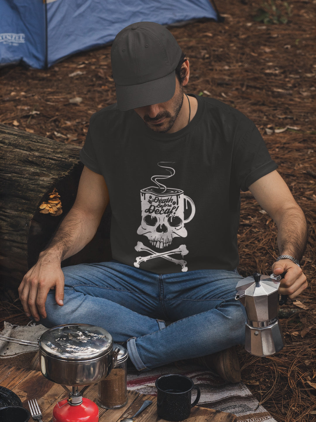 Death Before Decaf Men's Printed T-shirt -