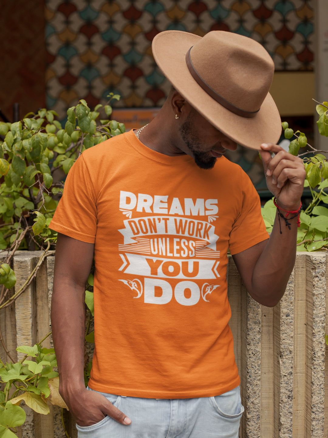 Dreams Don't Work Unless You Do Men's Printed T-shirt -