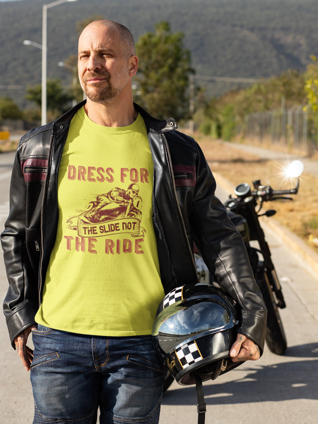 Dress For The Slide Not The Ride Men's Printed T-shirt -