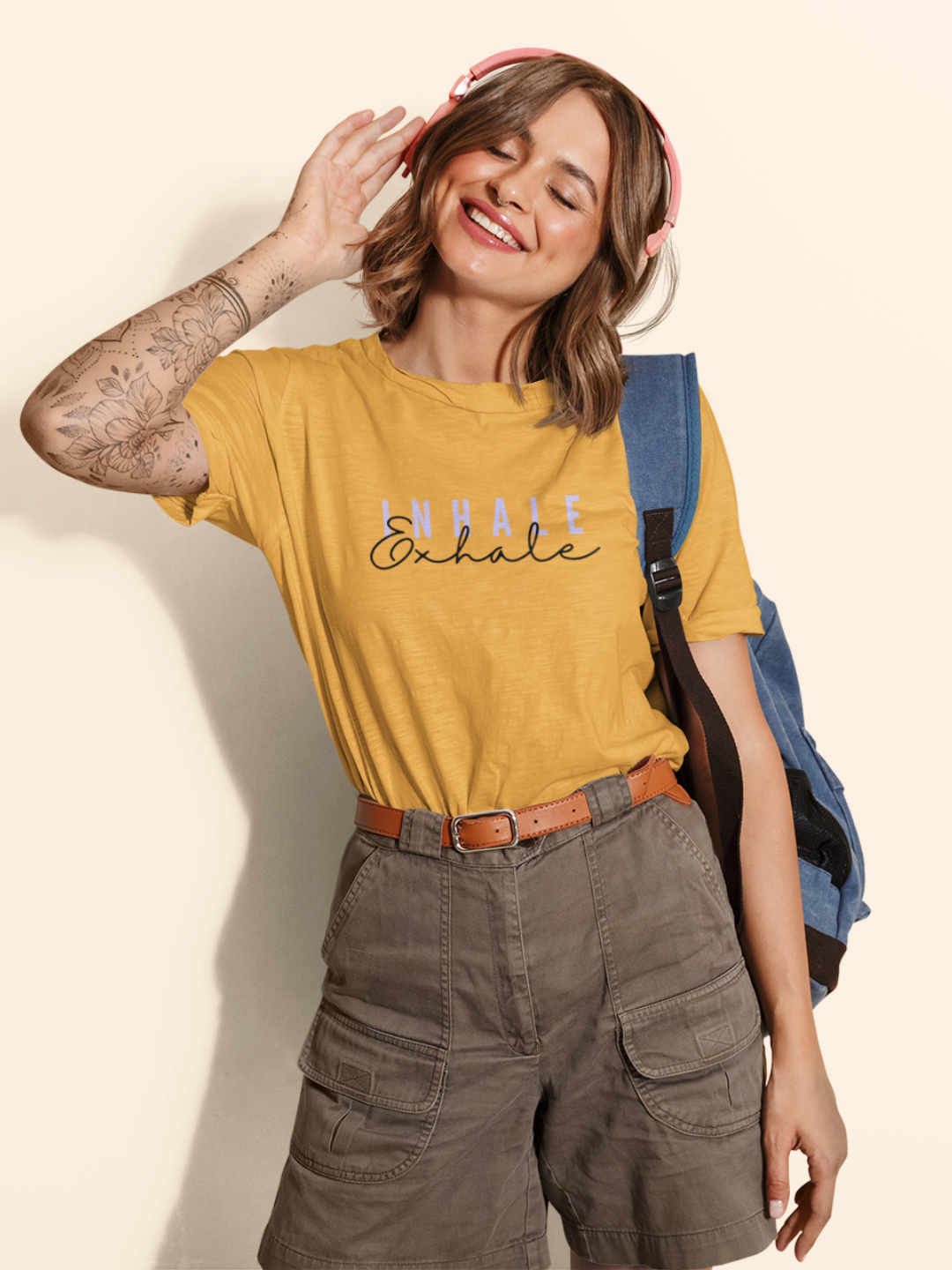 Inhale Exhale Unisex Printed T-shirt -