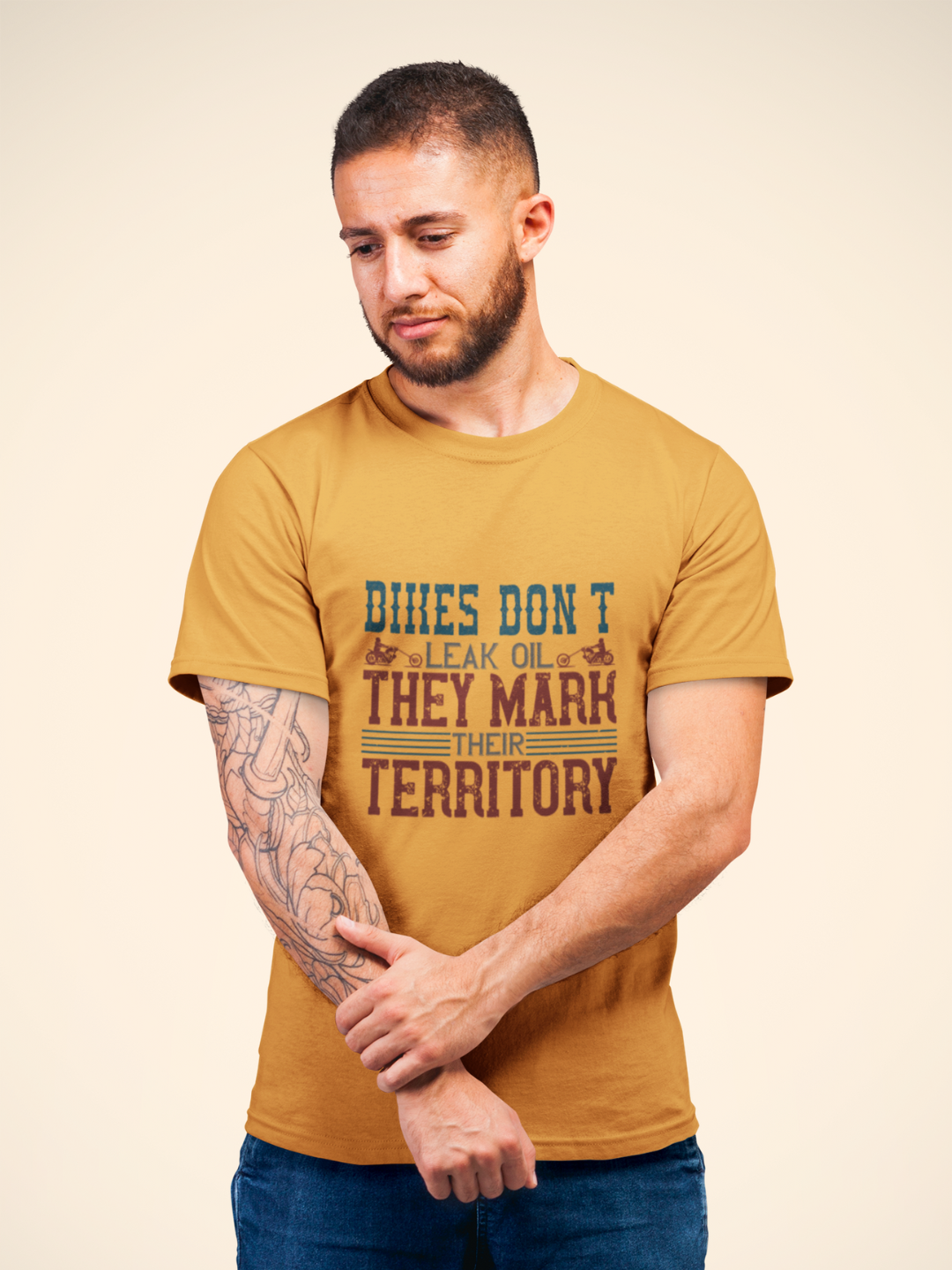Bikes Don't Leak Oil They Mark Their Territory Men's Printed T-shirt -