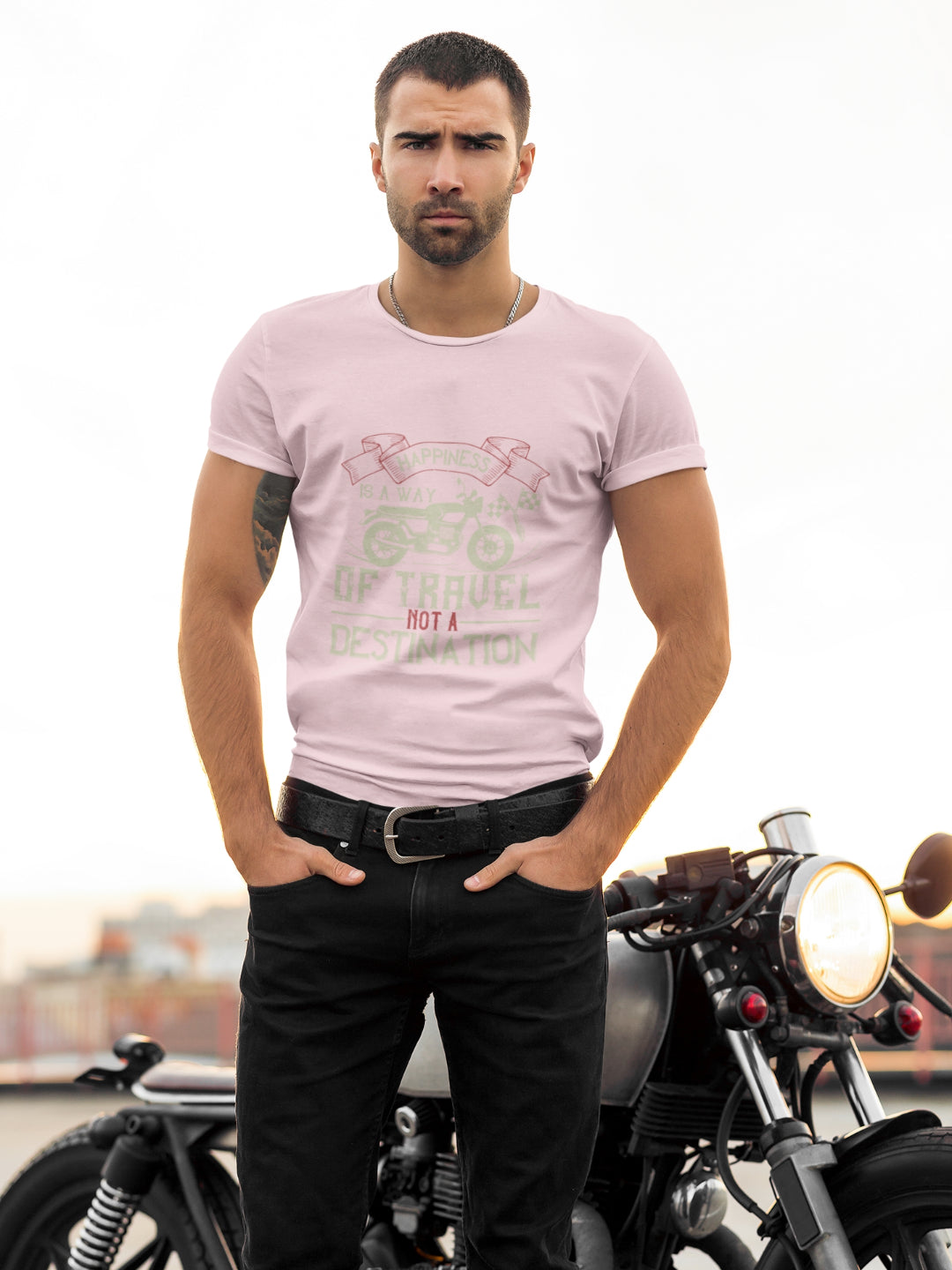 Happiness Is A Way Of Travel Not A Destination Men's Printed T-shirt -