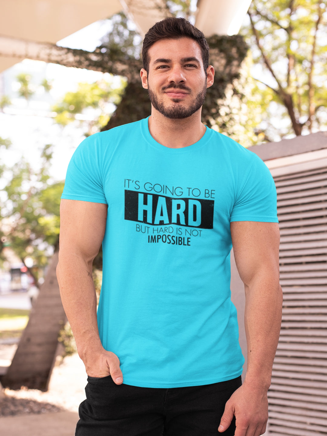 Hard Is Not Impossible Men's Printed T-shirt -