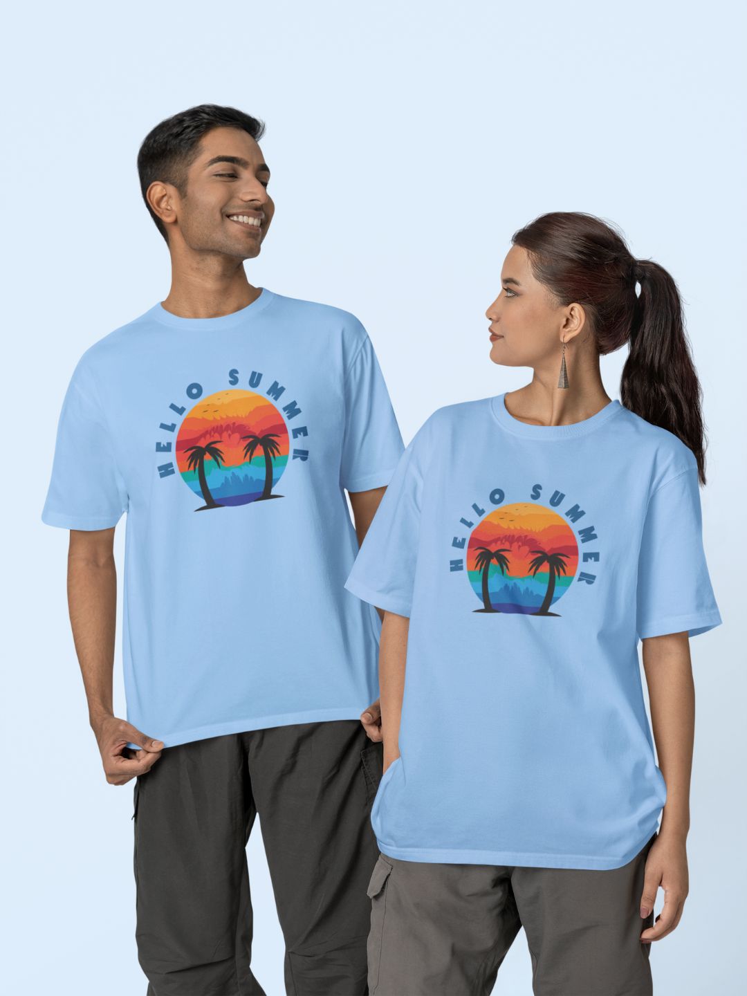 Hello Summer Oversized Unisex Printed T-shirt -