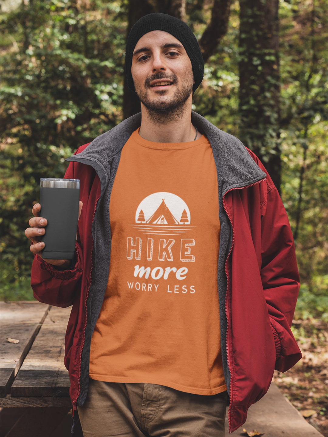 Hike More Worry Less Men's Printed T-shirt -