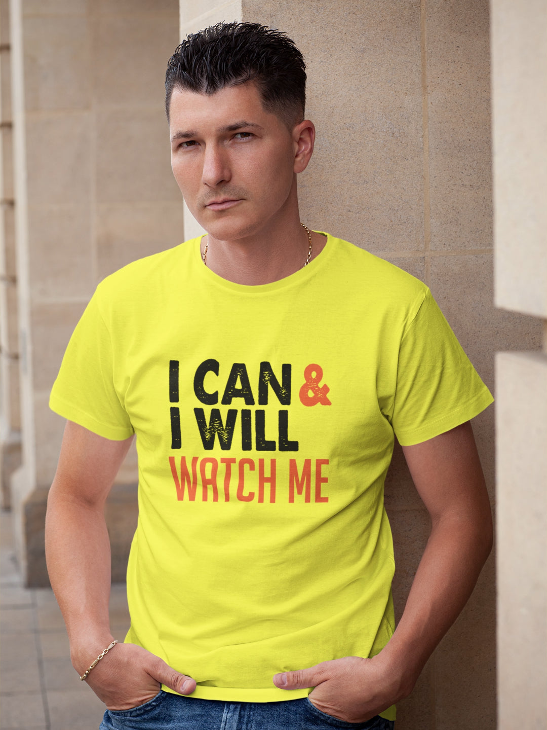 I Can I Will Watch Me Men's Printed T-shirt -