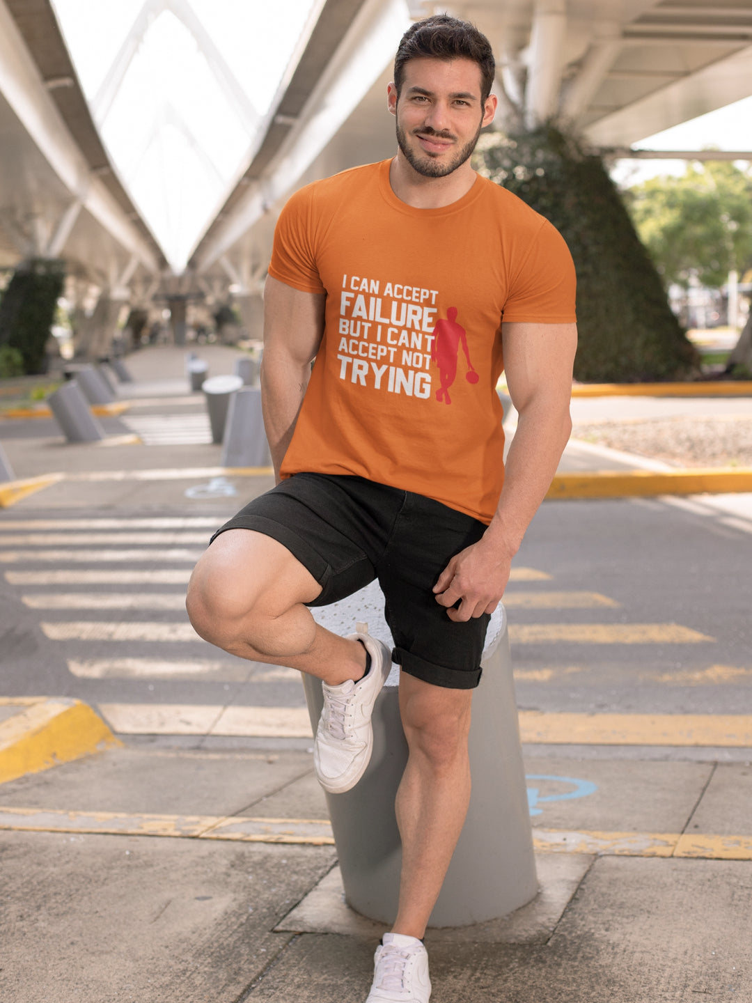 I Can Accept Failure But Can't Accept Not Trying Men's Printed T-shirt -