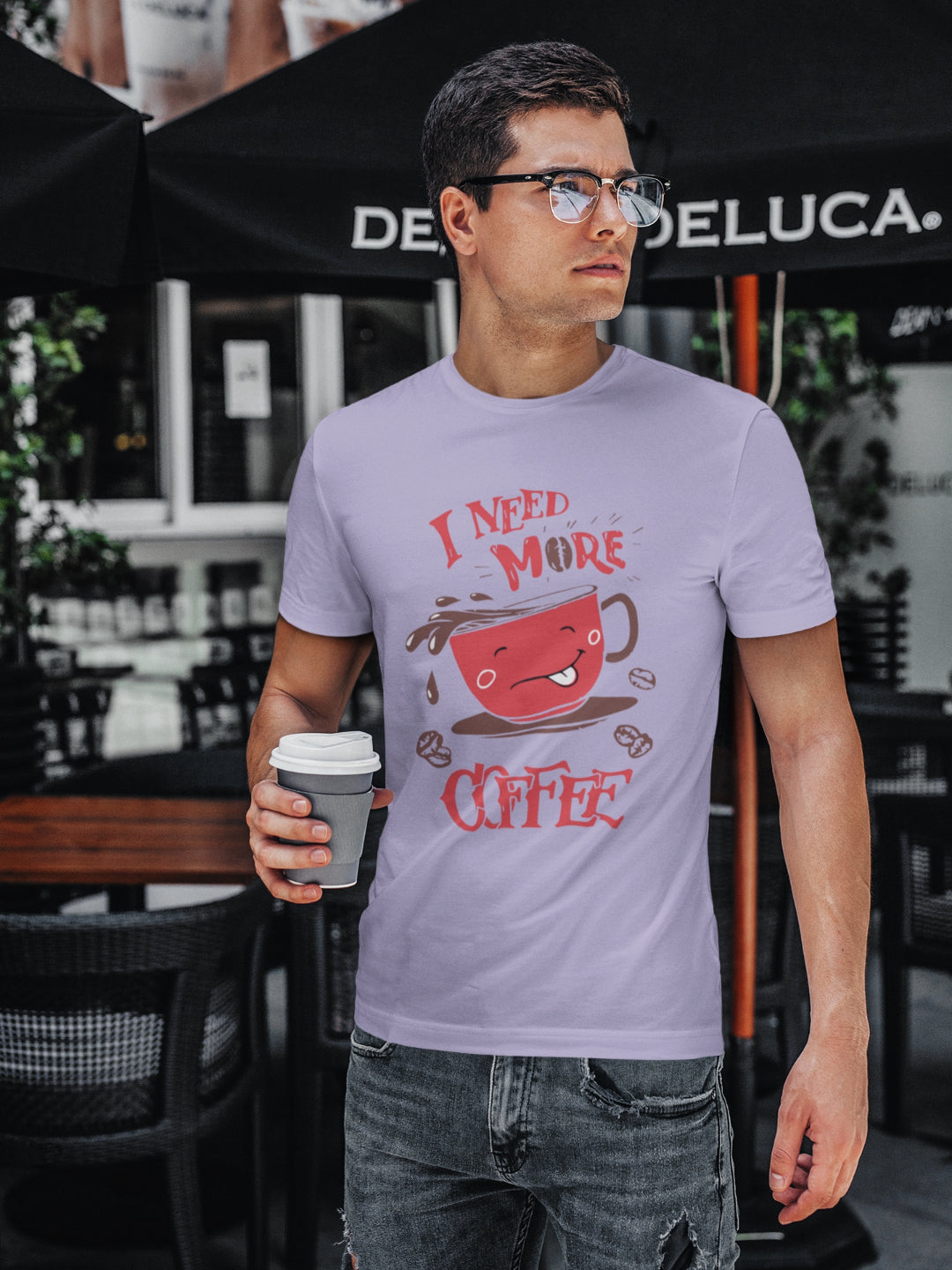 I Need More Coffee Men's Printed T-shirts -
