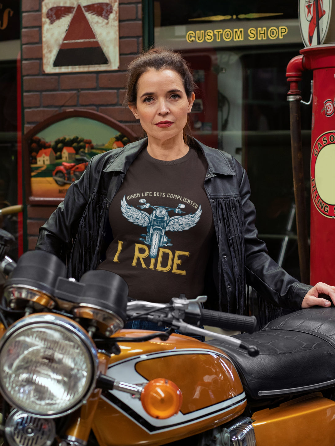 When Life Gets Complicated I Ride Women's Printed T-shirt -