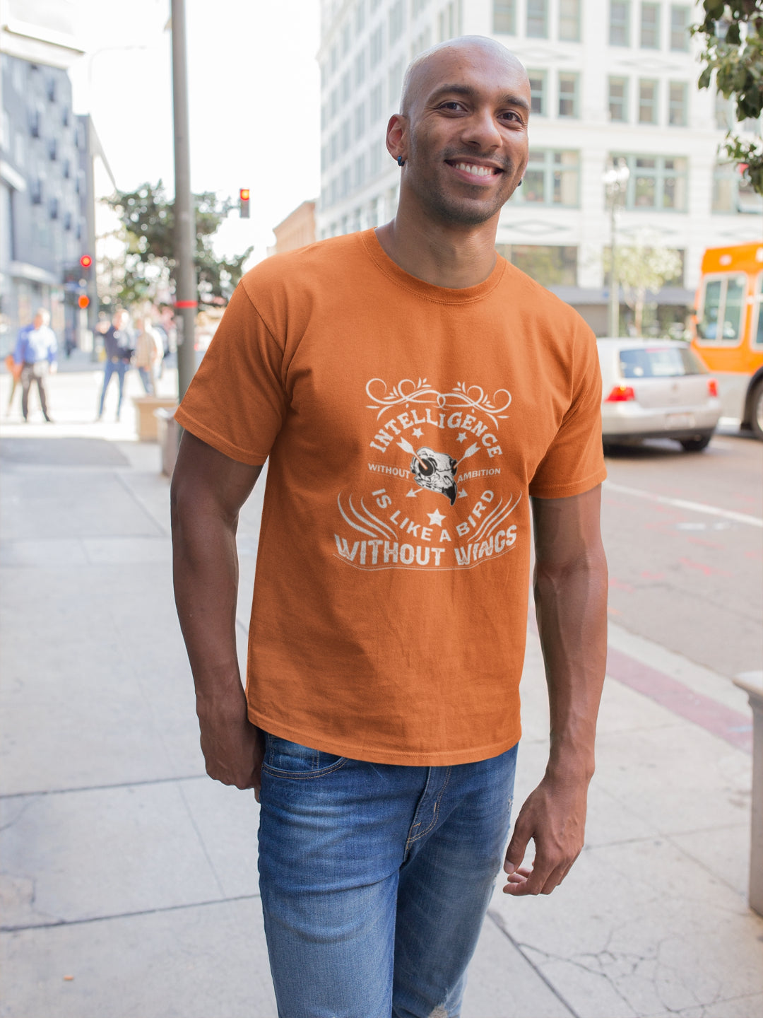 Intelligence Without Ambition Is Like A Bird Without Wings Men's Printed T-shirt -