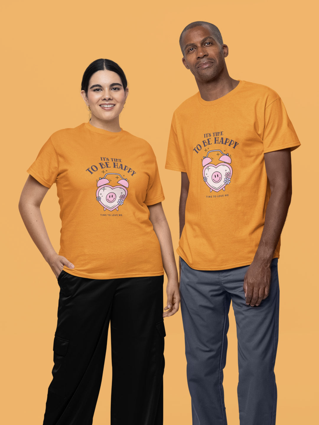 It's Time To Be Happy Unisex Printed T-shirt -