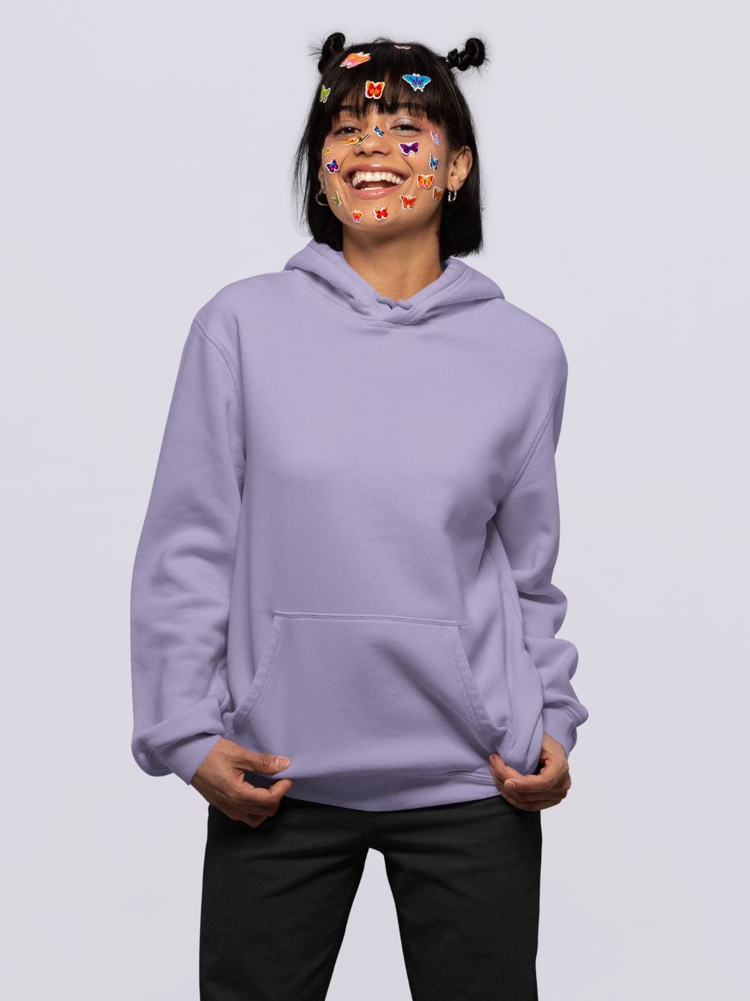 Lavender Unisex Plain Hooded Sweatshirt -