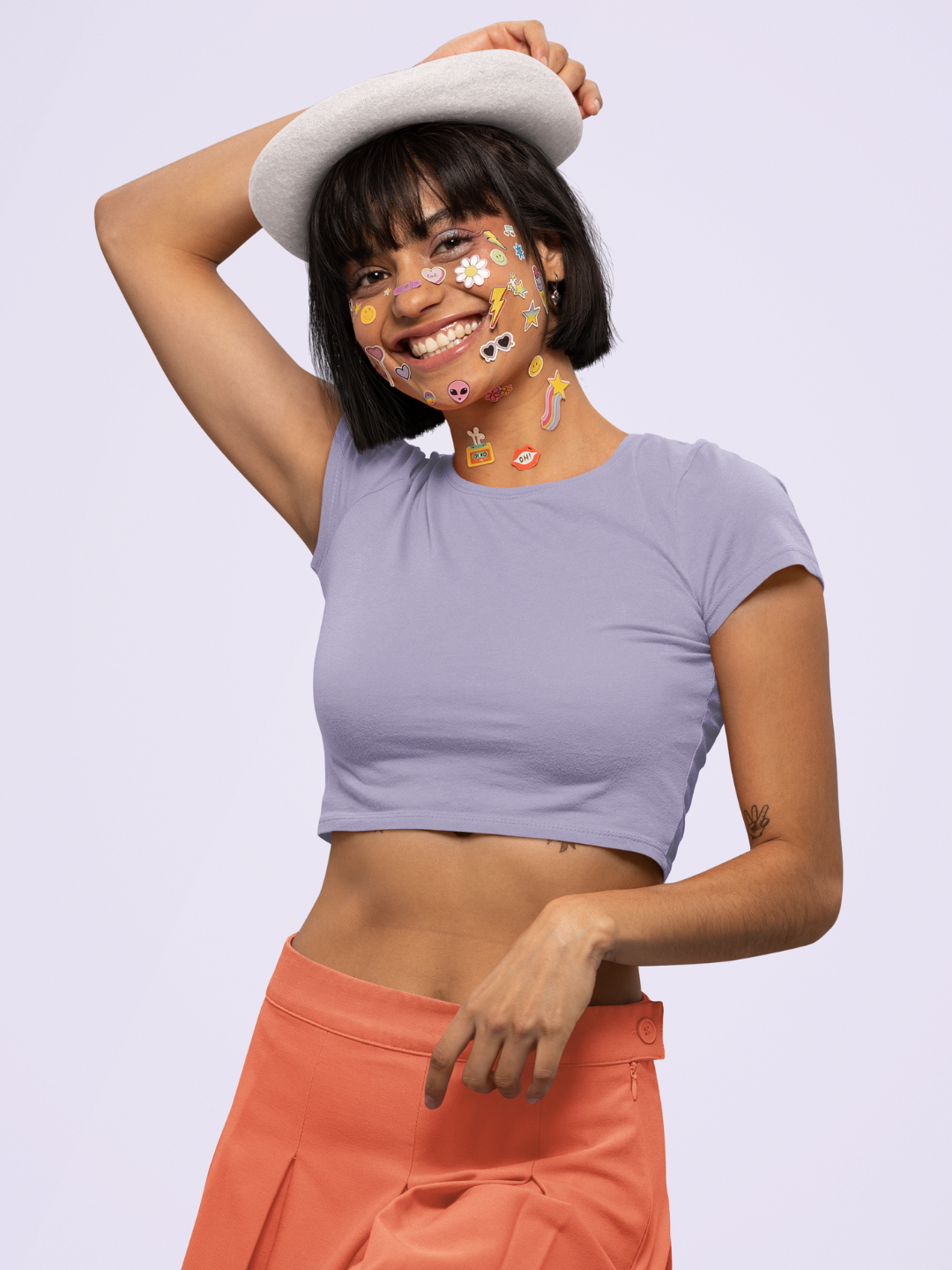 Lavender Women's Plain Crop Top -