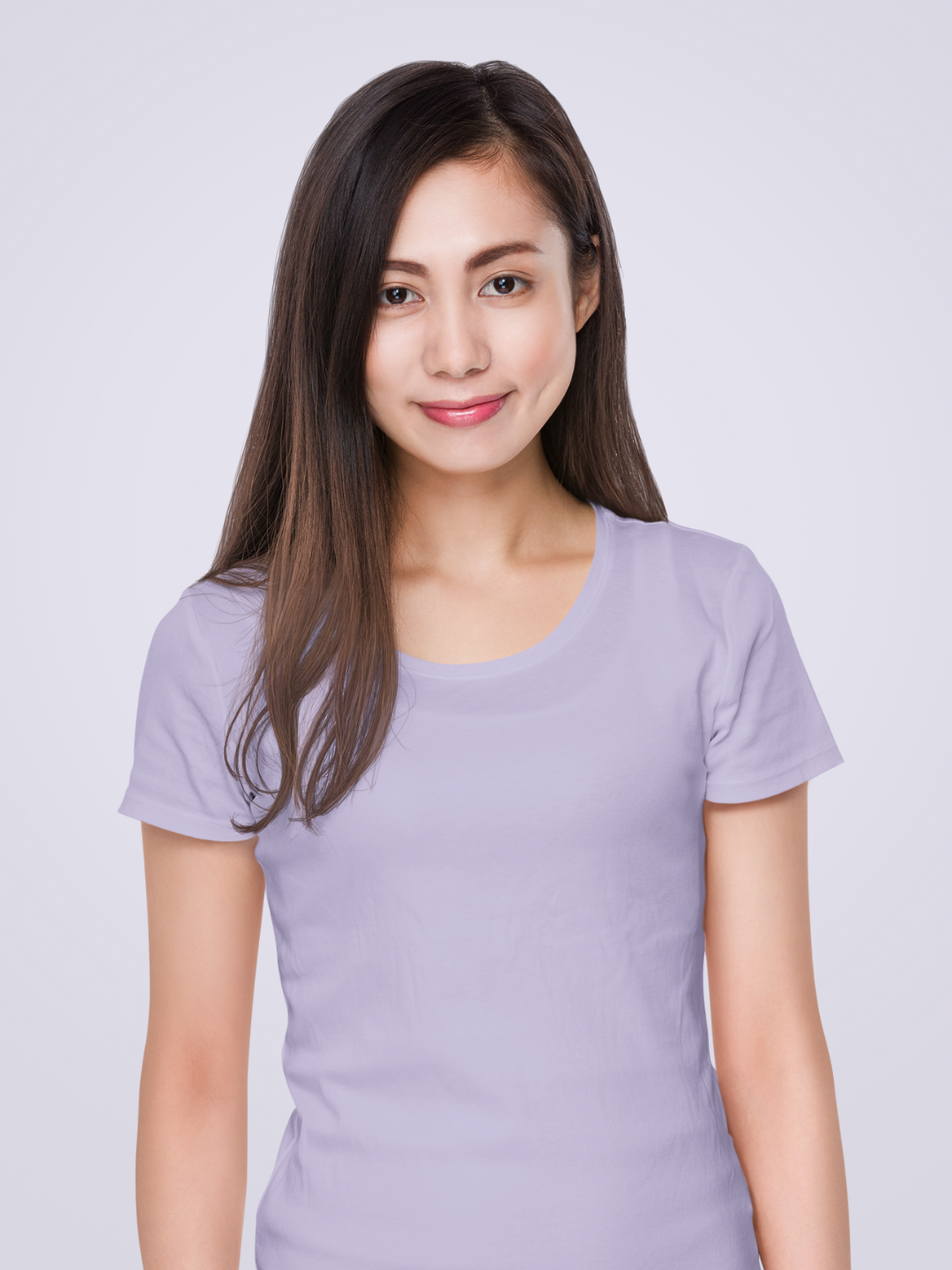 Lavender Women’s Round Neck Half Sleeves Plain T-shirt -