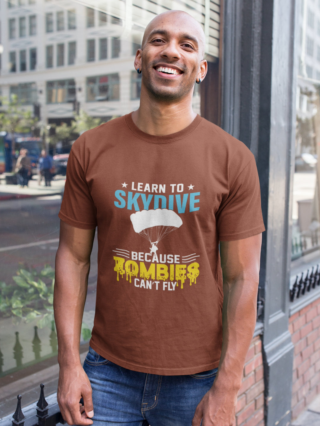 Learn To Skydive Men's Printed T-shirt -