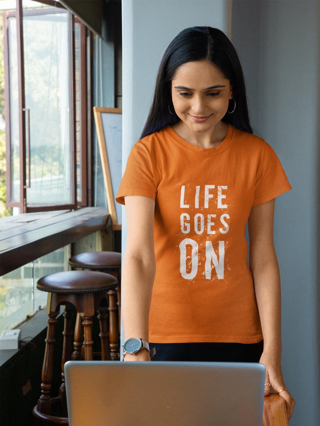 Life Goes On Women's Printed T-shirt -
