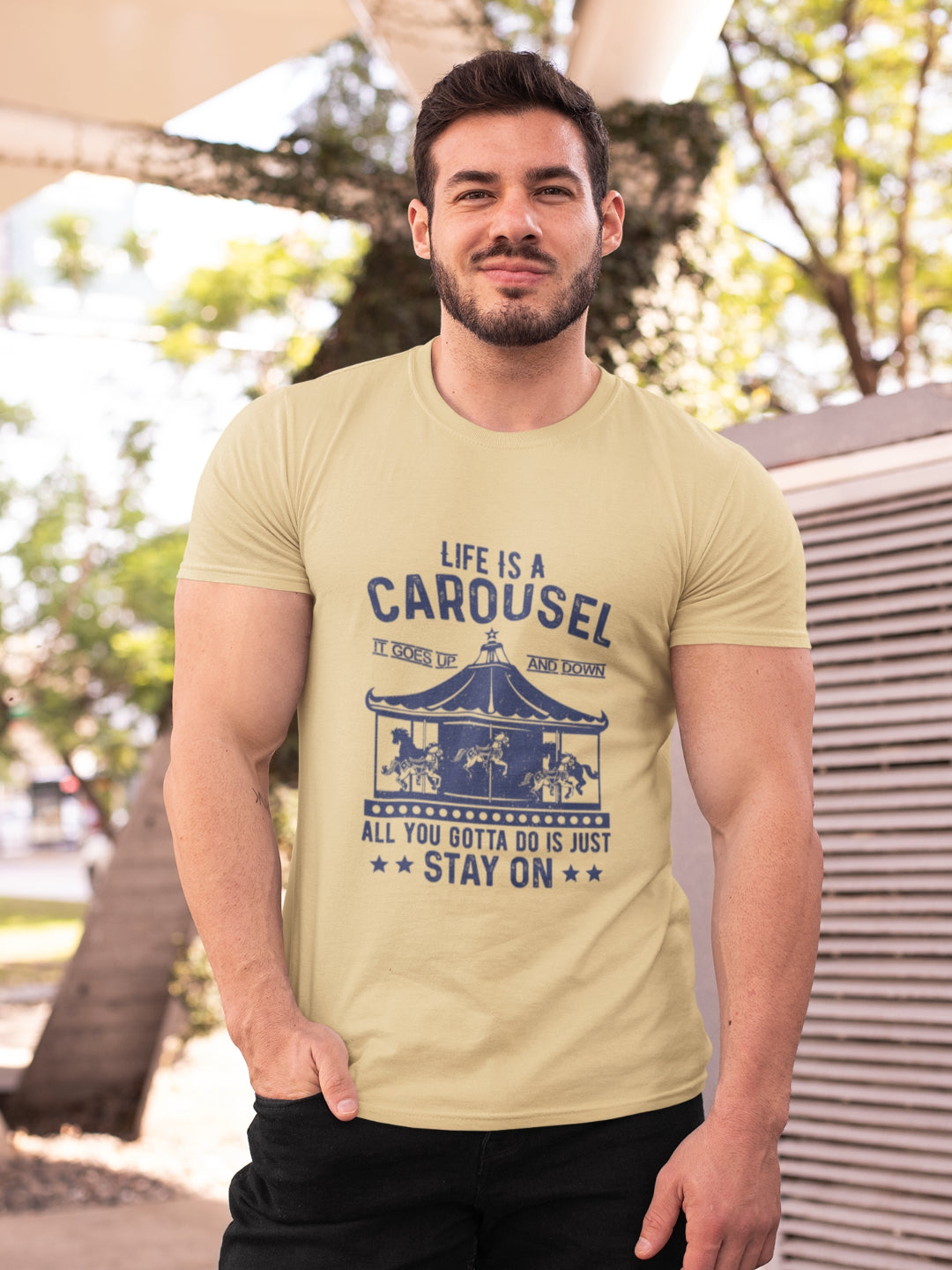 Life Is A Carousel Men's Printed T-shirt -