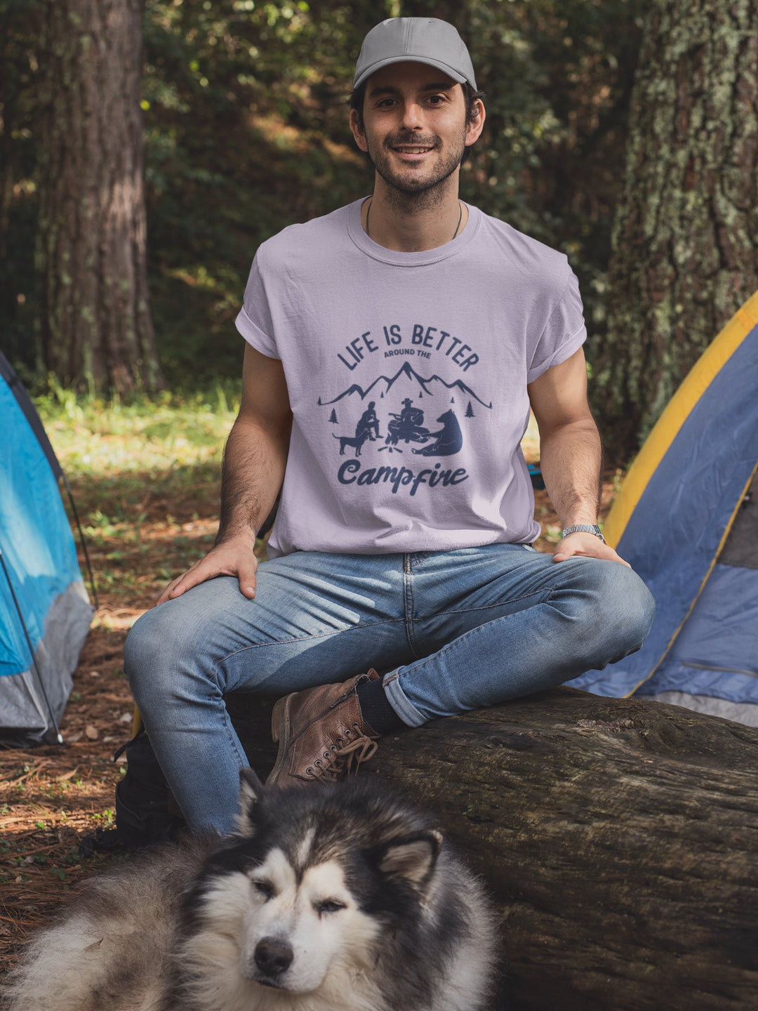 Life Is Better Around The Campfire Men's Printed T-shirt -