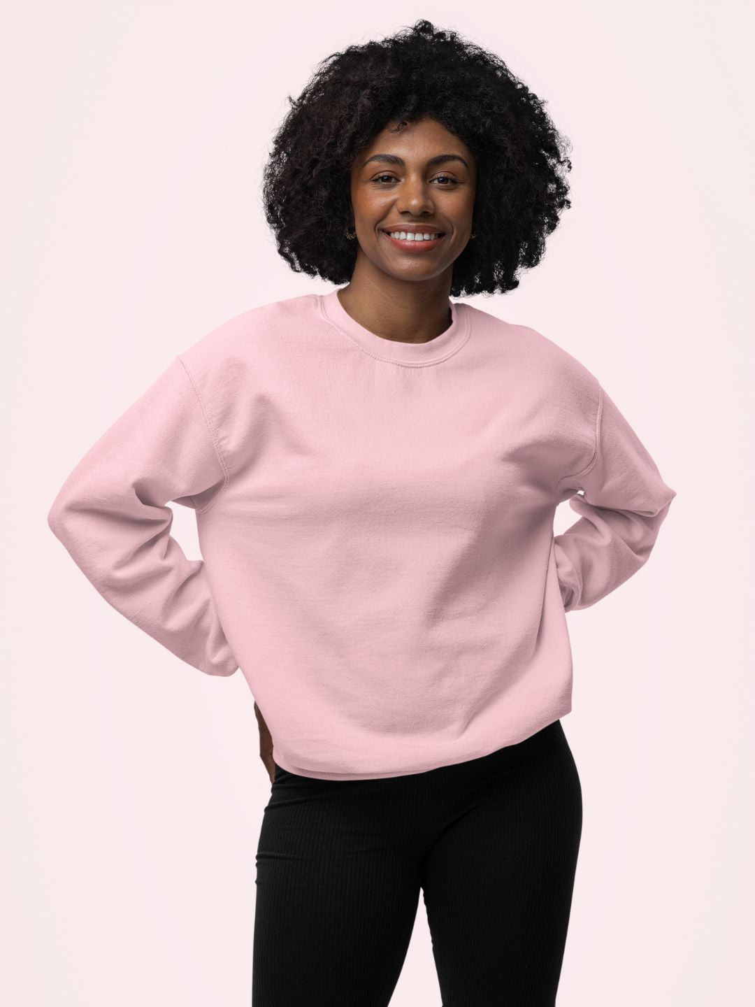 Light Pink Unisex Plain Oversized Sweatshirt -