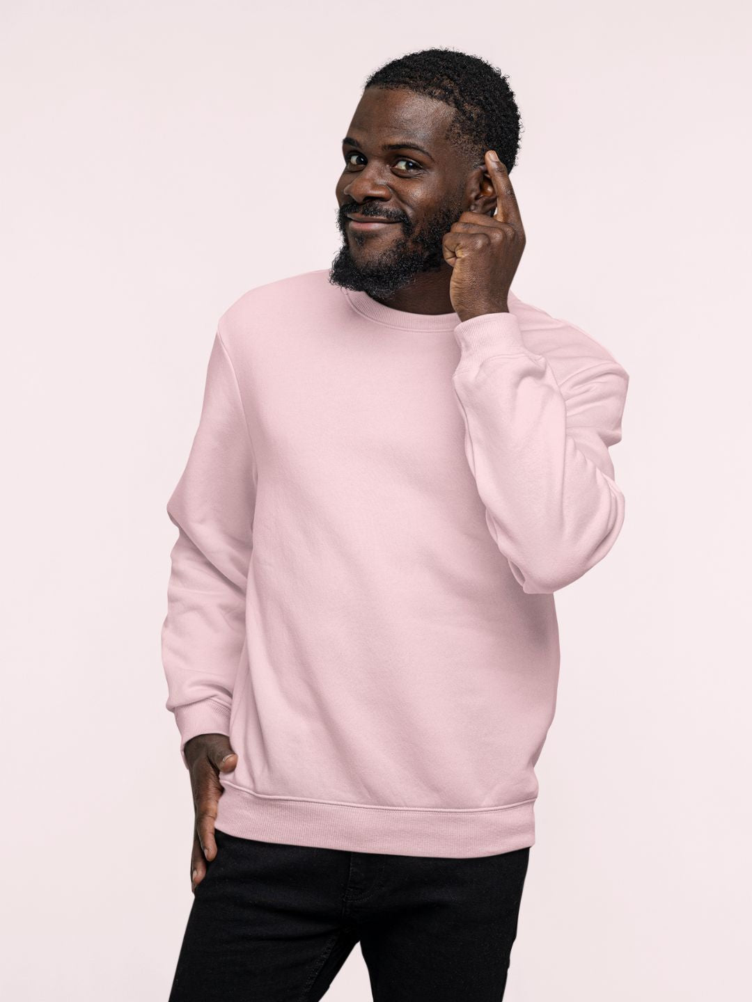 Light Pink Unisex Plain Sweatshirt -
