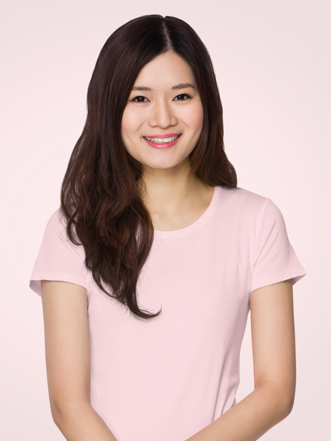 Light Pink Women’s Round Neck Half Sleeves Plain T-shirt -