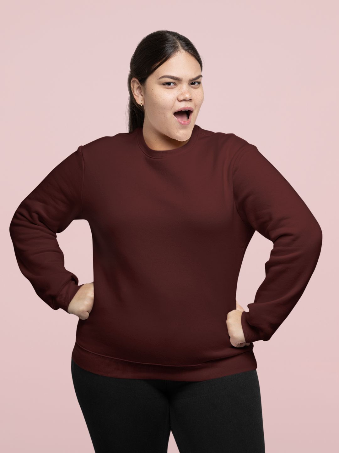 Maroon Unisex Plain Sweatshirt -