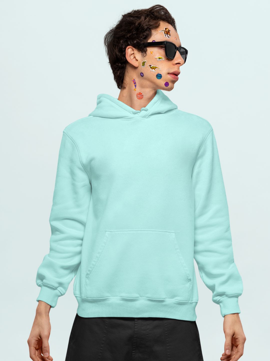 Mint Unisex Plain Hooded Sweatshirt -
