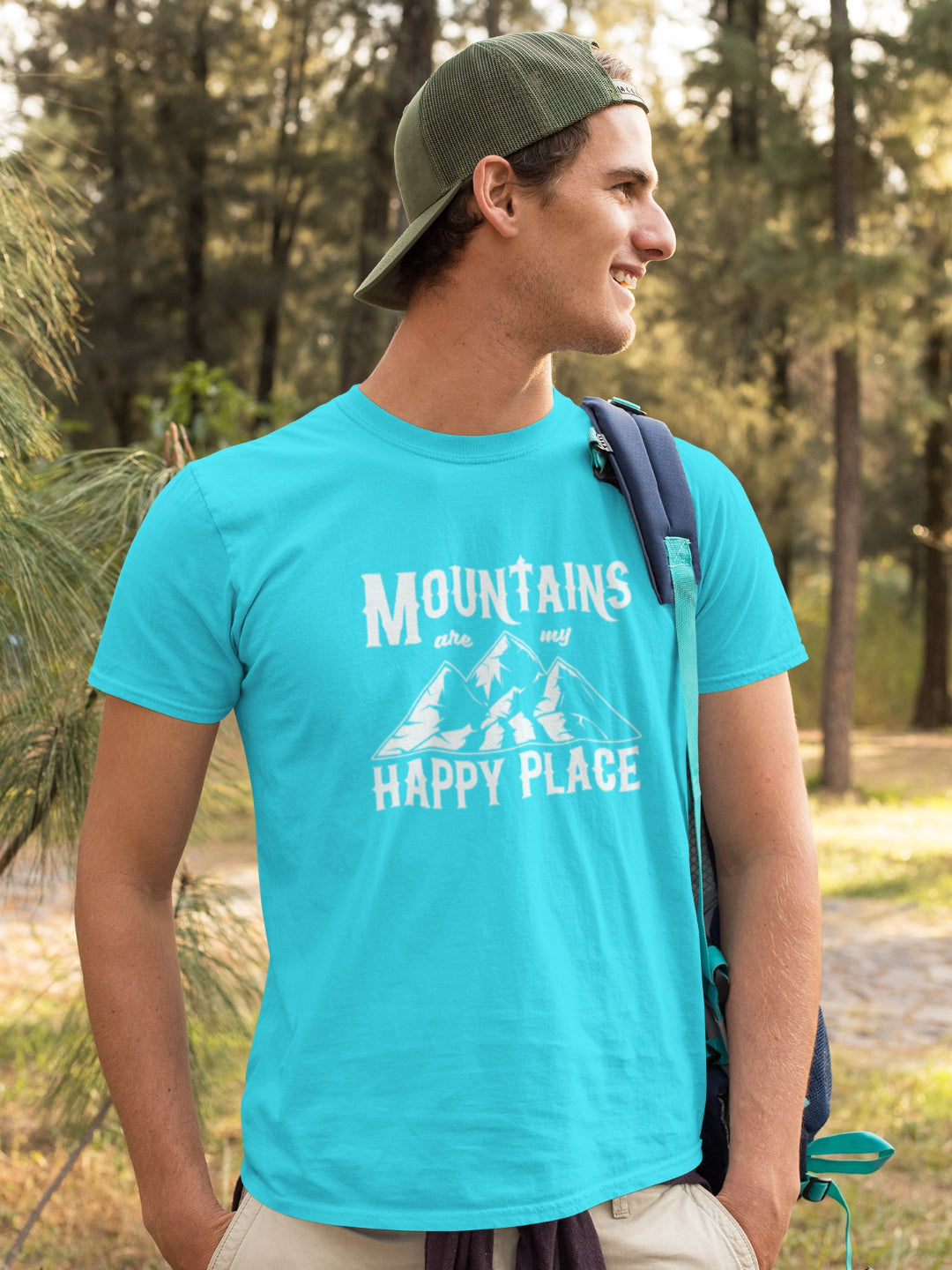 Mountains Are My Happy Place Men's Printed T-shirt -