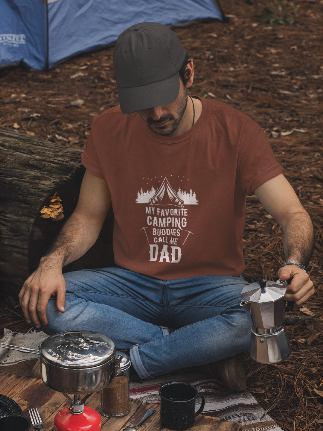 My Favorite Camping Buddies Call Me Dad Men's Printed T-shirt -