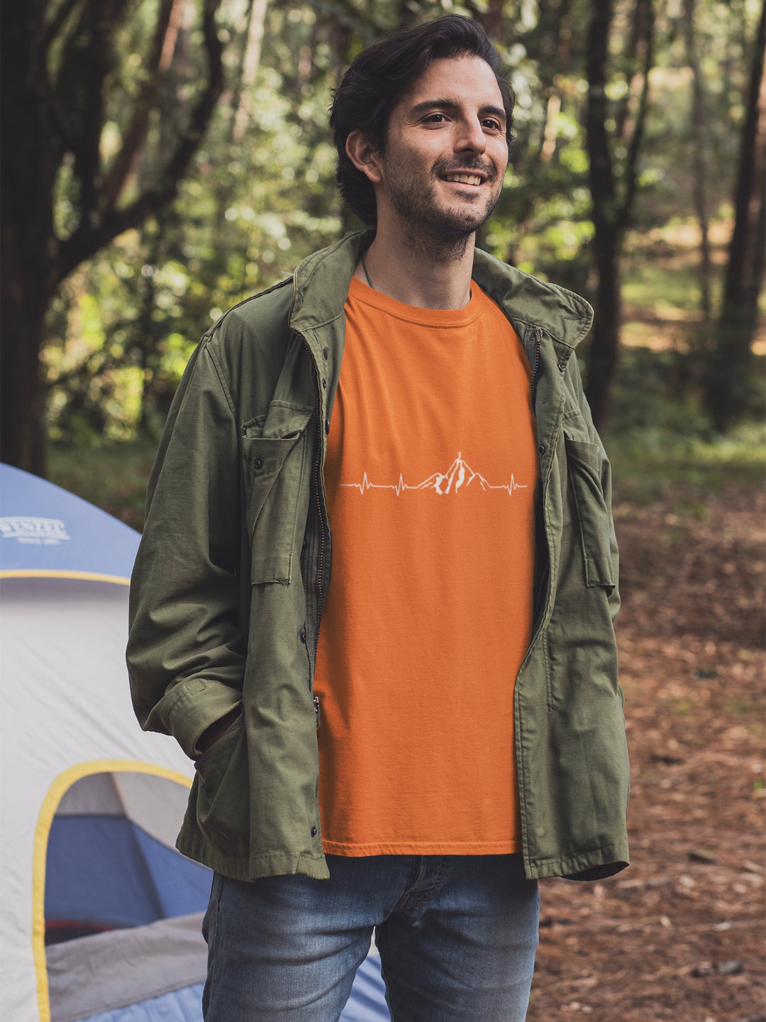 Heart Beats for Mountains Men's Printed T-shirt -