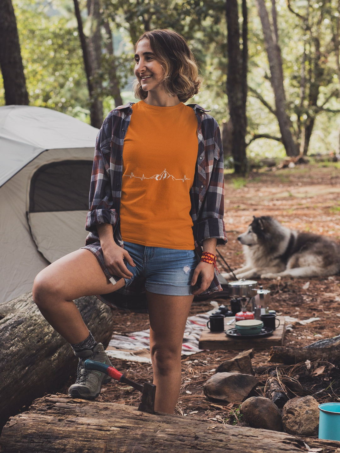 Heart Beats For Mountain Women's Printed T-shirt -