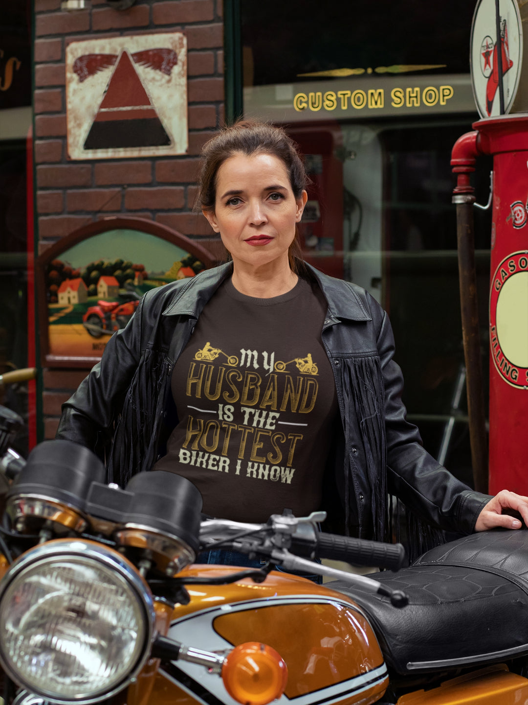 My Husband Is The Hottest Biker I Know Women's Printed T-shirt -