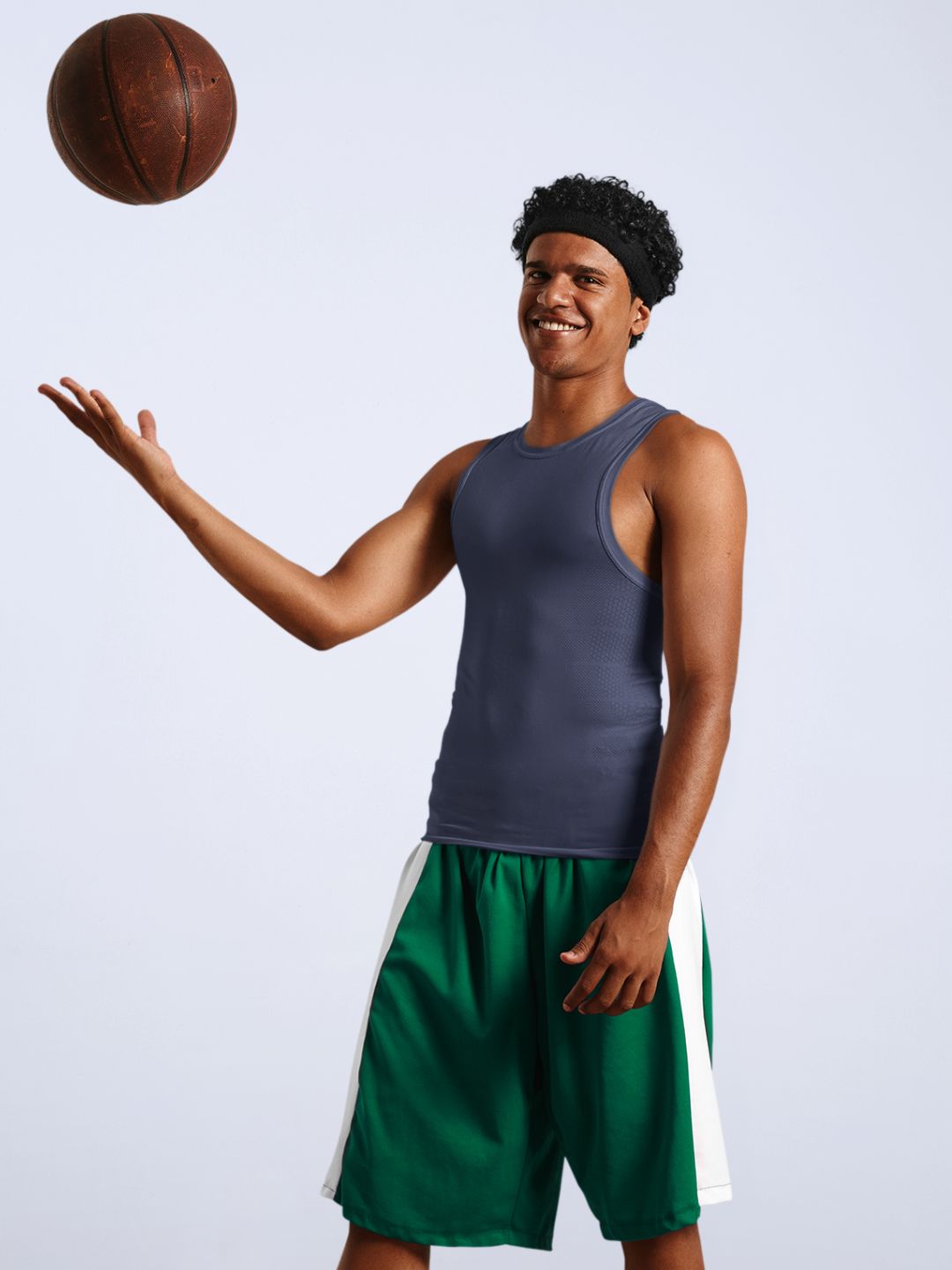 Navy Blue Men’s Plain Gym Vest -