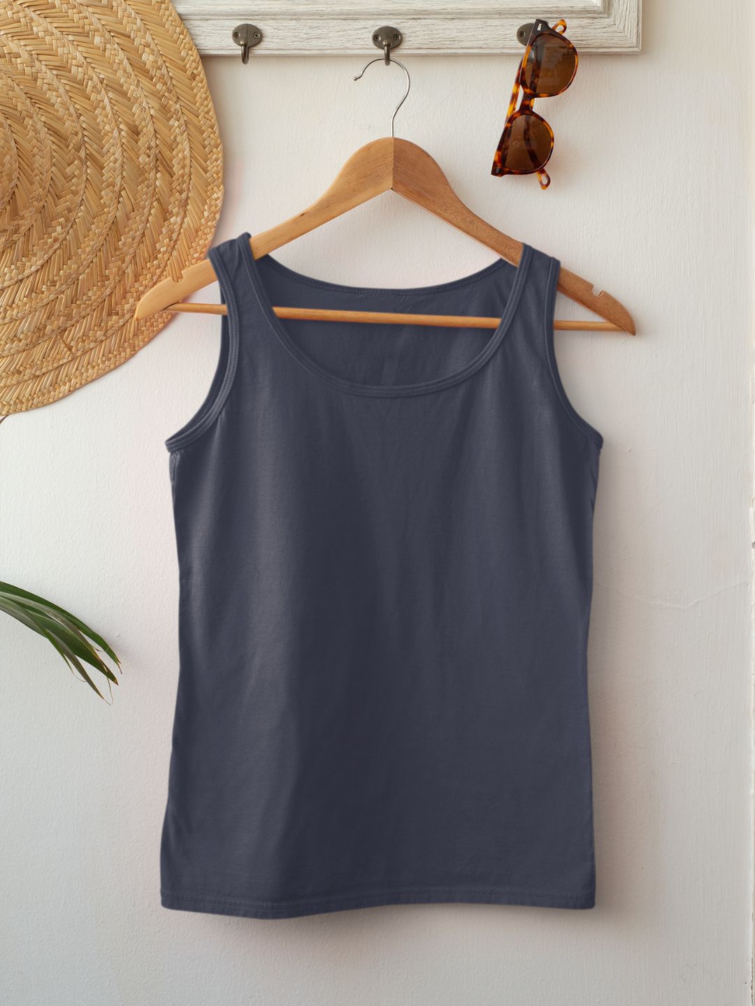 Navy Blue Women’s Plain Tank Top -