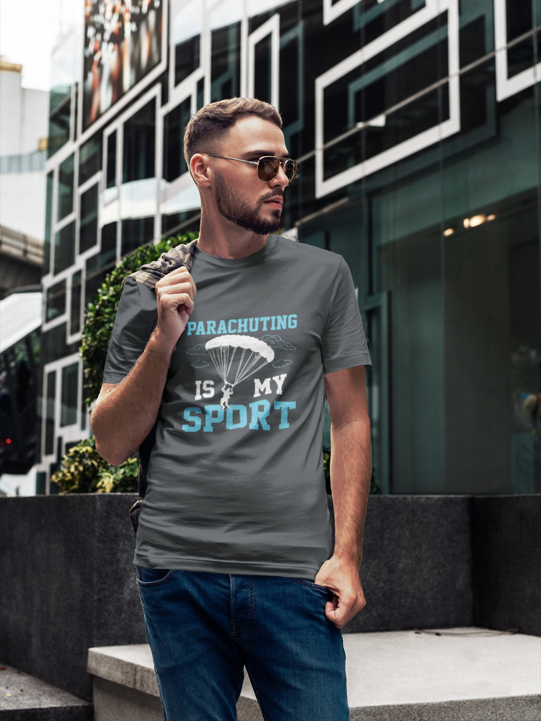 Parachuting Is My Sport Men's Printed T-shirt -