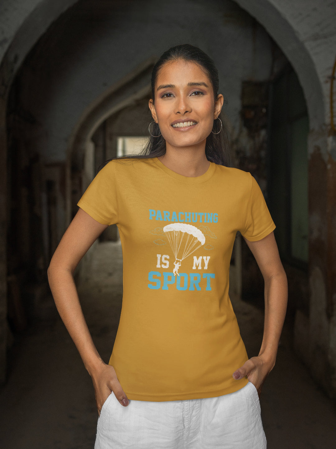 Parachuting Is My Sport Women's Printed T-shirt -