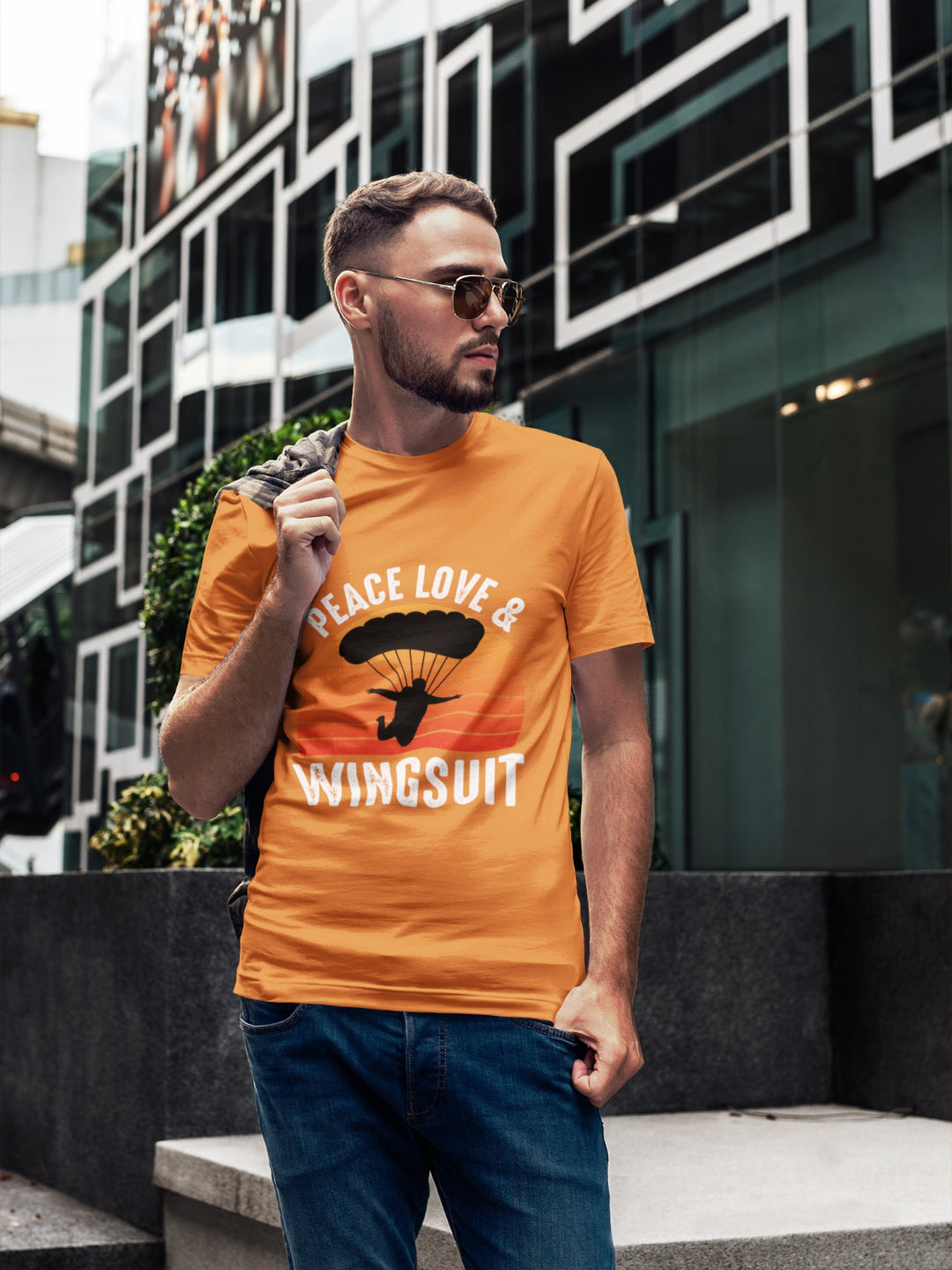 Peace Love And Wingsuit Men's Printed T-shirt -