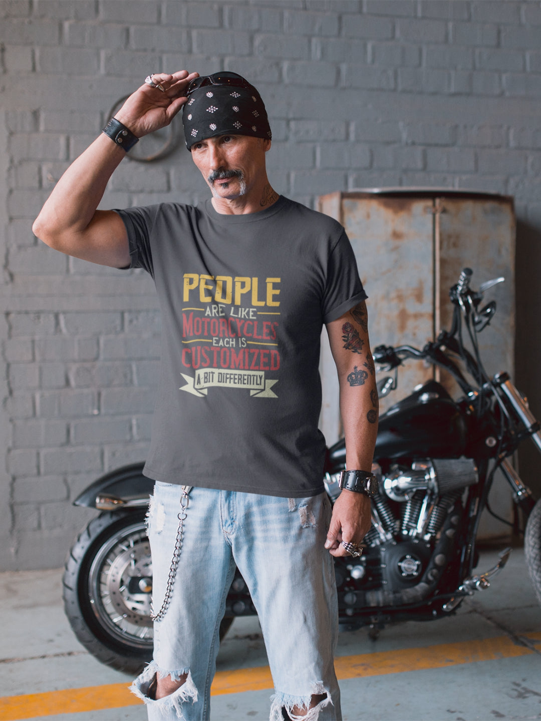 People Are Like Motorcycles Men's Printed T-shirt -