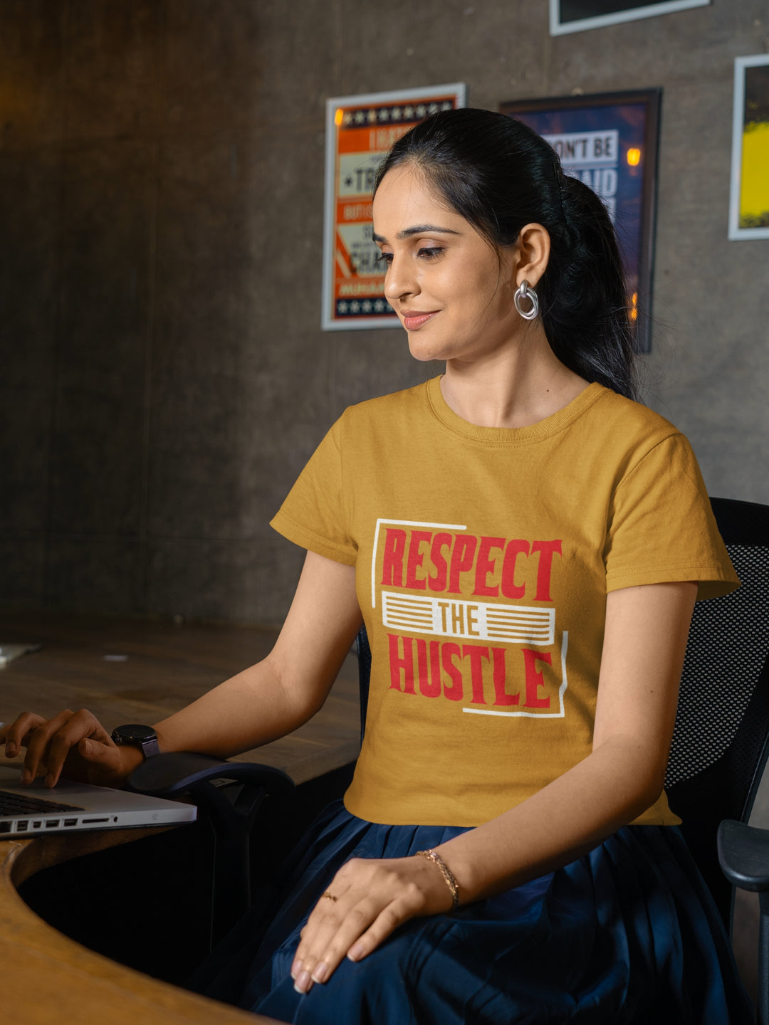 Respect The Hustle Women's Printed T-shirt -