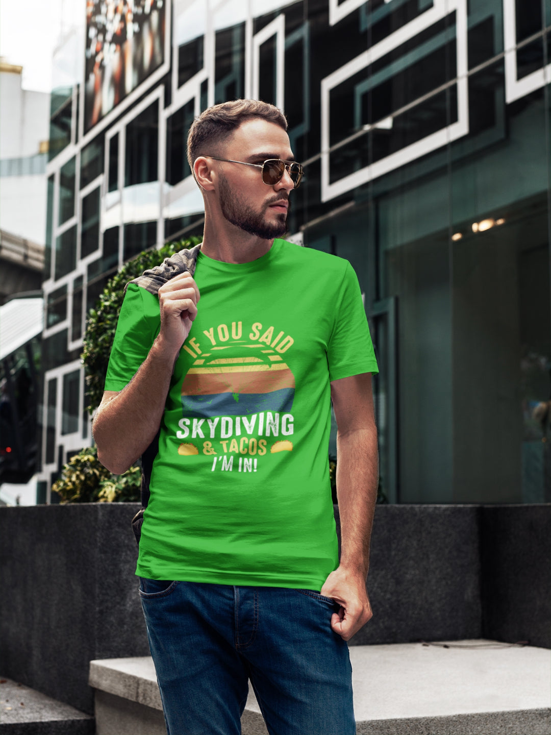 Skydiving And Tacos Men's Printed T-shirt -