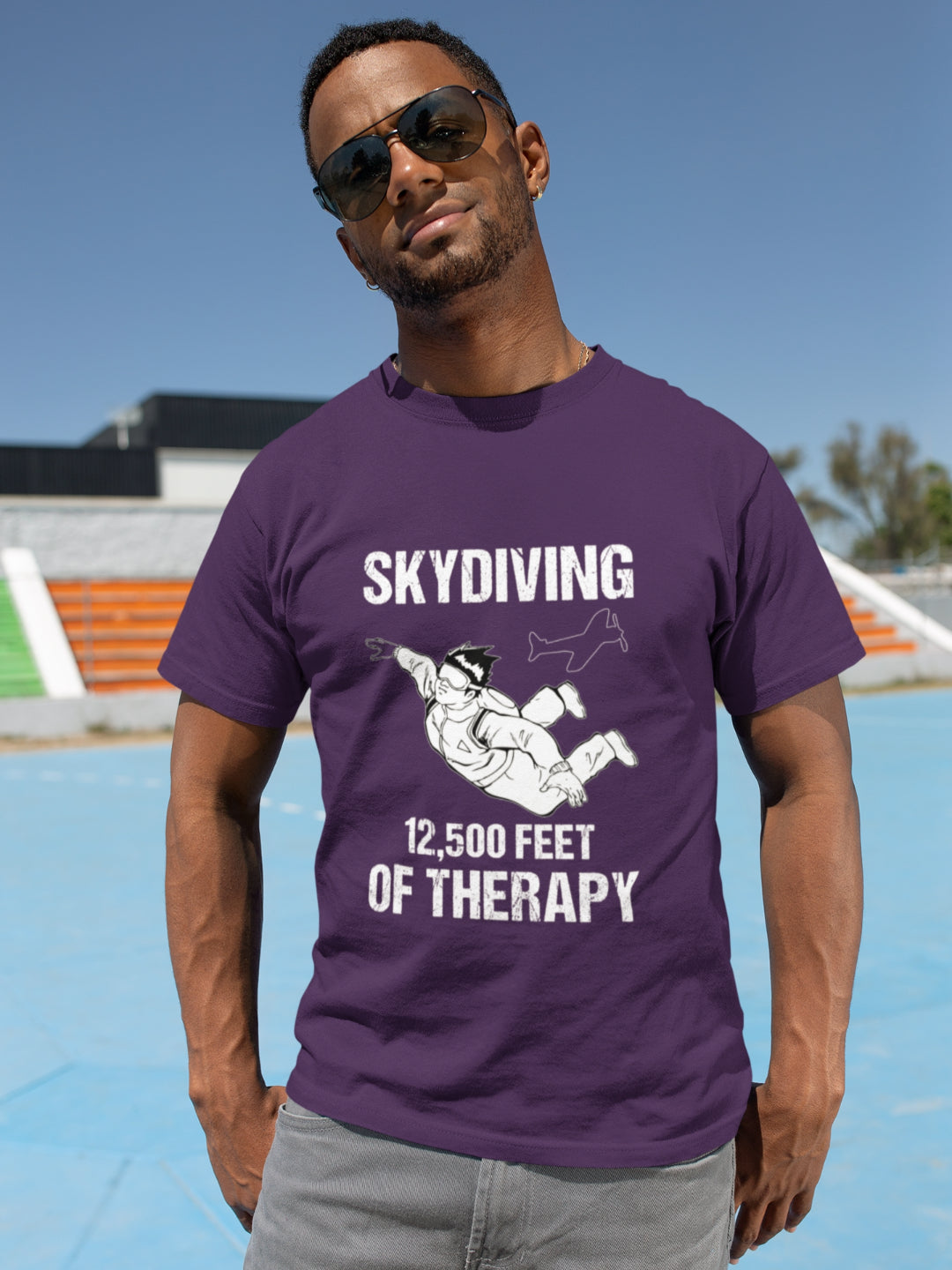 Skydiving Therapy Men's Printed T-shirt -