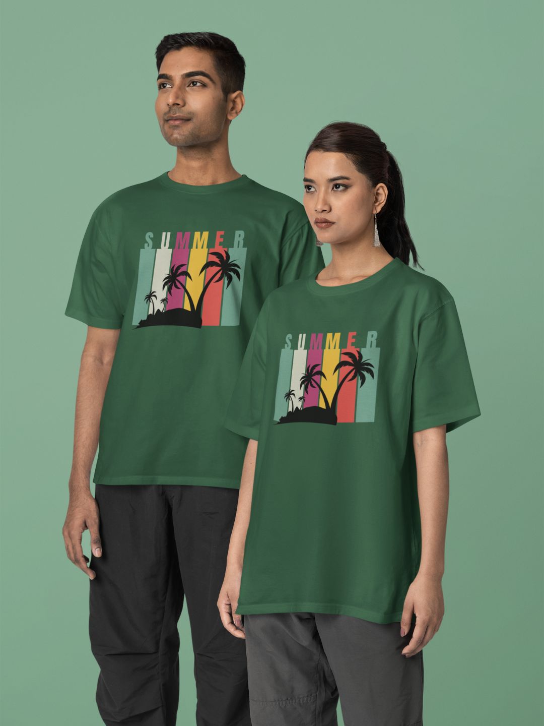 Tropical Summer Oversized Unisex Printed T-shirt -